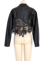 Gianfranco Ferre Leather Lace Cropped Jacket arcadeshops.com