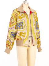 Hermes Scarf Print Reversible Bomber arcadeshops.com
