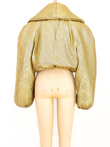 Byblos Metallic Gold Puffer Jacket arcadeshops.com