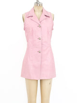 Gianfranco Ferre Ostrich Embossed Leather Sleeveless Jacket arcadeshops.com