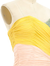 Colorblock Ruched Chiffon Mini Dress arcadeshops.com