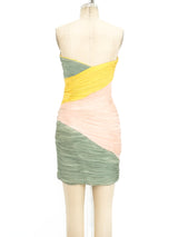 Colorblock Ruched Chiffon Mini Dress arcadeshops.com