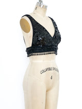 Yves Saint Laurent Fringed Sequin Bralette Top arcadeshops.com