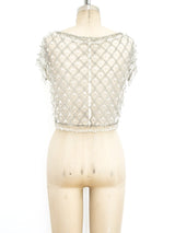 Crystal Beaded Net Top Top arcadeshops.com