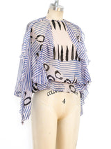 Graphic Printed Silk Top Top arcadeshops.com