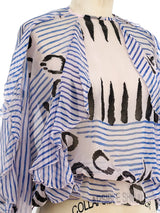 Graphic Printed Silk Top Top arcadeshops.com