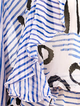 Graphic Printed Silk Top Top arcadeshops.com