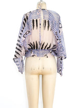 Graphic Printed Silk Top Top arcadeshops.com