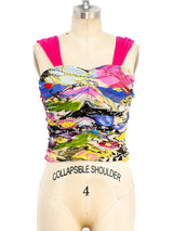 Christian Lacroix Printed Silk Bustier Top Top arcadeshops.com