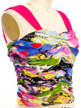 Christian Lacroix Printed Silk Bustier Top Top arcadeshops.com