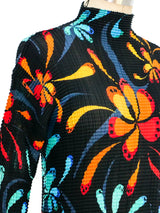 Issey Miyake Floral Pleated Top Top arcadeshops.com