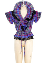 Pleated Ruffle Wrap Top Top arcadeshops.com