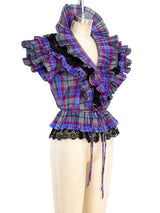 Pleated Ruffle Wrap Top Top arcadeshops.com