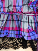 Pleated Ruffle Wrap Top Top arcadeshops.com