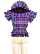 Pleated Ruffle Wrap Top Top arcadeshops.com