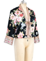 Oscar de la Renta Floral Silk Bed Jacket Jacket arcadeshops.com