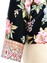 Oscar de la Renta Floral Silk Bed Jacket Jacket arcadeshops.com