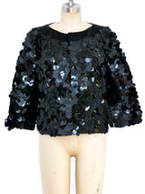 Black Sequin Cropped Jacket Jacket arcadeshops.com