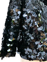 Black Sequin Cropped Jacket Jacket arcadeshops.com