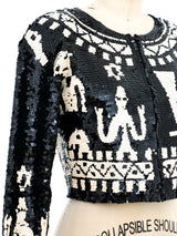 Knitwear Inspired Cropped Sequin Jacket Jacket arcadeshops.com
