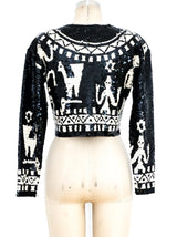 Knitwear Inspired Cropped Sequin Jacket Jacket arcadeshops.com