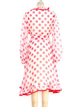 Albert Capraro Polka Dot Ruffle Dress Dress arcadeshops.com