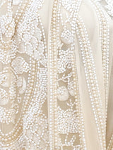 Eavis and Brown Deco Inspired Beaded Silk Gown Dress arcadeshops.com