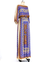 Scarf Printed Silk Maxi Dress Dress arcadeshops.com