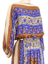 Scarf Printed Silk Maxi Dress Dress arcadeshops.com