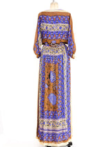Scarf Printed Silk Maxi Dress Dress arcadeshops.com