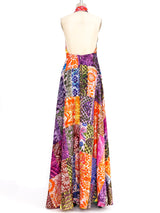 Patchwork Batik Halter Dress Dress arcadeshops.com