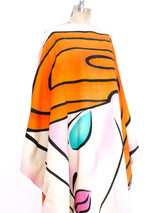 Hand Painted Art to Wear Face Caftan Dress arcadeshops.com