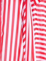 Red and White Striped Wrap Style Gown Dress arcadeshops.com