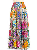 Floral Embroidered Mexican Maxi Skirt Bottom arcadeshops.com