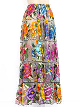 Floral Embroidered Mexican Maxi Skirt Bottom arcadeshops.com