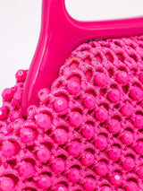 1960's Hot Pink Plastic Bead Bag arcadeshops.com