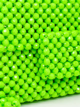 1960's Neon Green Plastic Beaded Shoulder Bag arcadeshops.com
