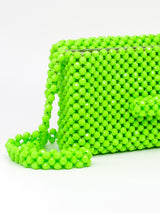 1960's Neon Green Plastic Beaded Shoulder Bag arcadeshops.com
