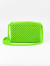 1960's Neon Green Plastic Beaded Shoulder Bag arcadeshops.com