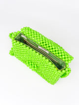 1960's Neon Green Plastic Beaded Shoulder Bag arcadeshops.com