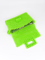 1960's Neon Green Plastic Beaded Shoulder Bag arcadeshops.com