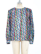 Metallic Rainbow Blouse Top arcadeshops.com