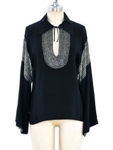 Chloe Bead Embellished Blouse Top arcadeshops.com