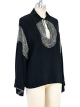 Chloe Bead Embellished Blouse Top arcadeshops.com