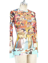 Jean Paul Gaultier Rhinestone Embellished Mesh Top Top arcadeshops.com