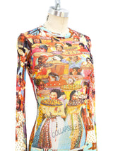 Jean Paul Gaultier Rhinestone Embellished Mesh Top Top arcadeshops.com