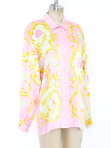 Escada Pastel Printed Silk Blouse Top arcadeshops.com