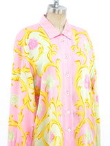 Escada Pastel Printed Silk Blouse Top arcadeshops.com