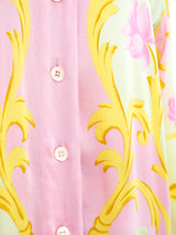 Escada Pastel Printed Silk Blouse Top arcadeshops.com