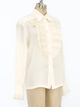 Escada Pleated Ruffle Blouse Top arcadeshops.com